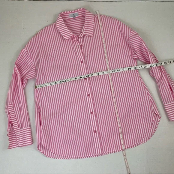 ✨5 FOR $25✨  YS Milano pink white stripe button down shirt - Picture 6 of 8